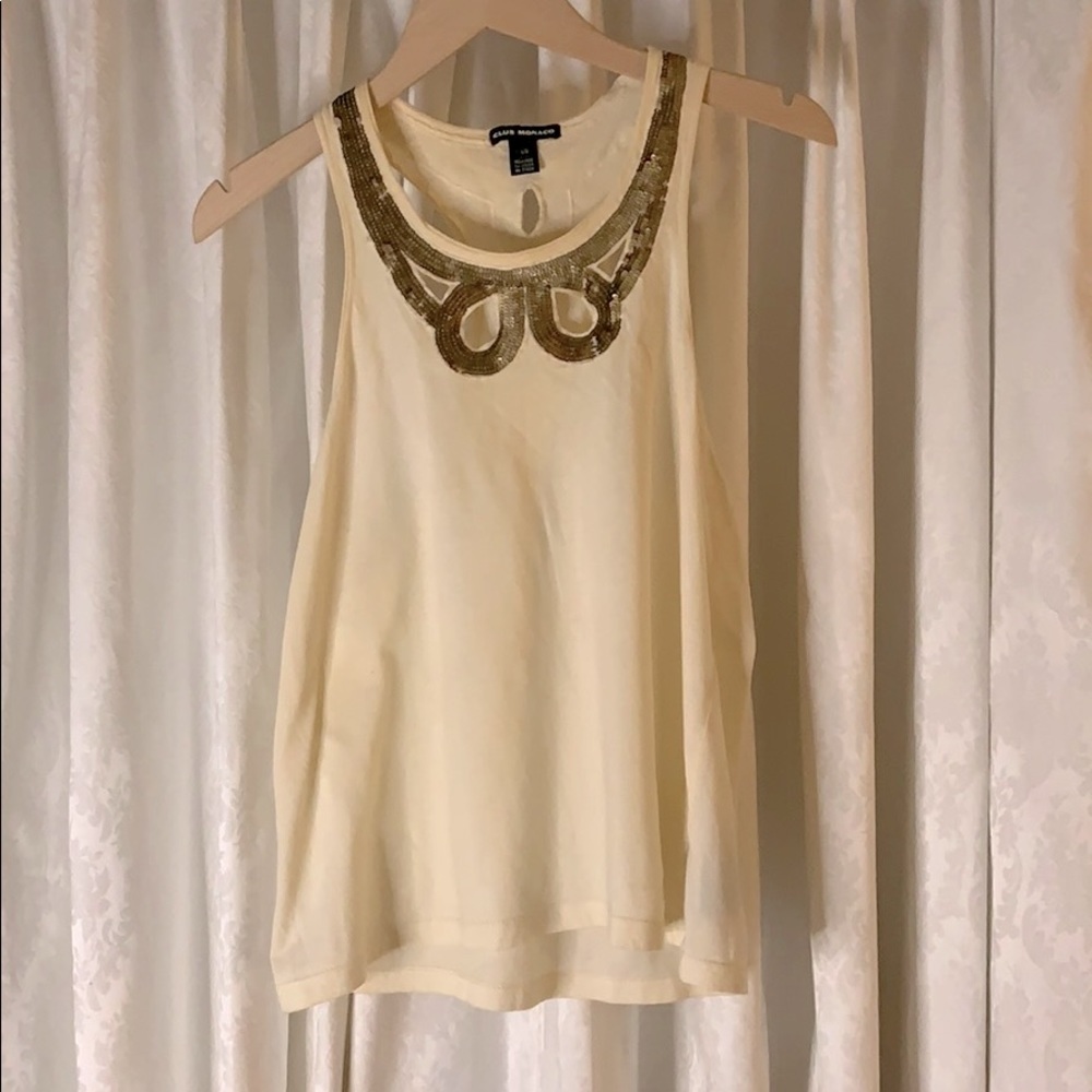Club Monaco sequins and cut out tank - Picture 1 of 8